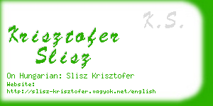 krisztofer slisz business card